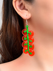 Red Acrylic Tomato Large Dangle Earrings Girl's Personality Creative Accessories-1 width=100 