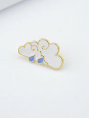 White Cloud Blue Raindrop Enamel Lapel Pin Brooch Backpack Badge Jewellery Gift-1 width=100 