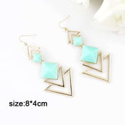 Trendy Jewellery Pink Blue Acrylic Triangle Geometric Earrings Wholesale Price-2 width=100 
