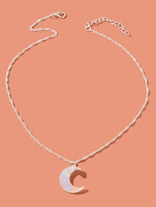 Delicate Gold Chain Transparent Acrylic Moon Pendant Necklace Girls Jewelry Gift-1 width=100 