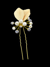 Hair Accessories Pearl Beads Gold Leaf Hair Sticks Wedding Party Hair Clips Gift-2 width=100 
