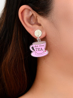 Personality Creative Acrylic Tea Cup Design Pendant Lightweight Earrings-1 width=100 