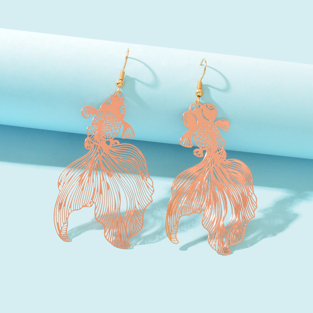 AU Stock Lovely Goldfish Shape Drop Dangle Earrings Hollow Fish Party Jewellery-9
