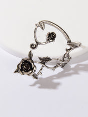 1 pc Retro Rose Flower Climbers Crawler Jacket Ear Cuff Wrap Clip Stud Earring-4 width=100 