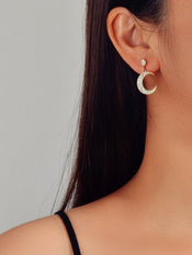 Asymmetric Luxurious Full Rhinestone Star Moon Dangle Earrings Party Jewellery-1 width=100 