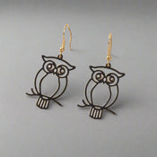 Punk Designer Jewellery Gothic Black Hollow out Owl Dangle Minimalist Earrings-1 width=100 