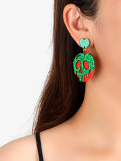 Personality Creative Jewelry Red Strawberry Green Skull Punk Rock Weird Earrings-1 width=100 