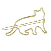 Hair Accessories Minimalist Gold Silver Metal Cat Hairgrips Hair Clips Hairpin-5 width=100 