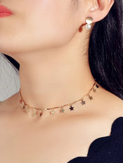 Perfect Wedding Engagement Jewellery set Star Charm Necklace Pearl Stud Earrings-1 width=100 