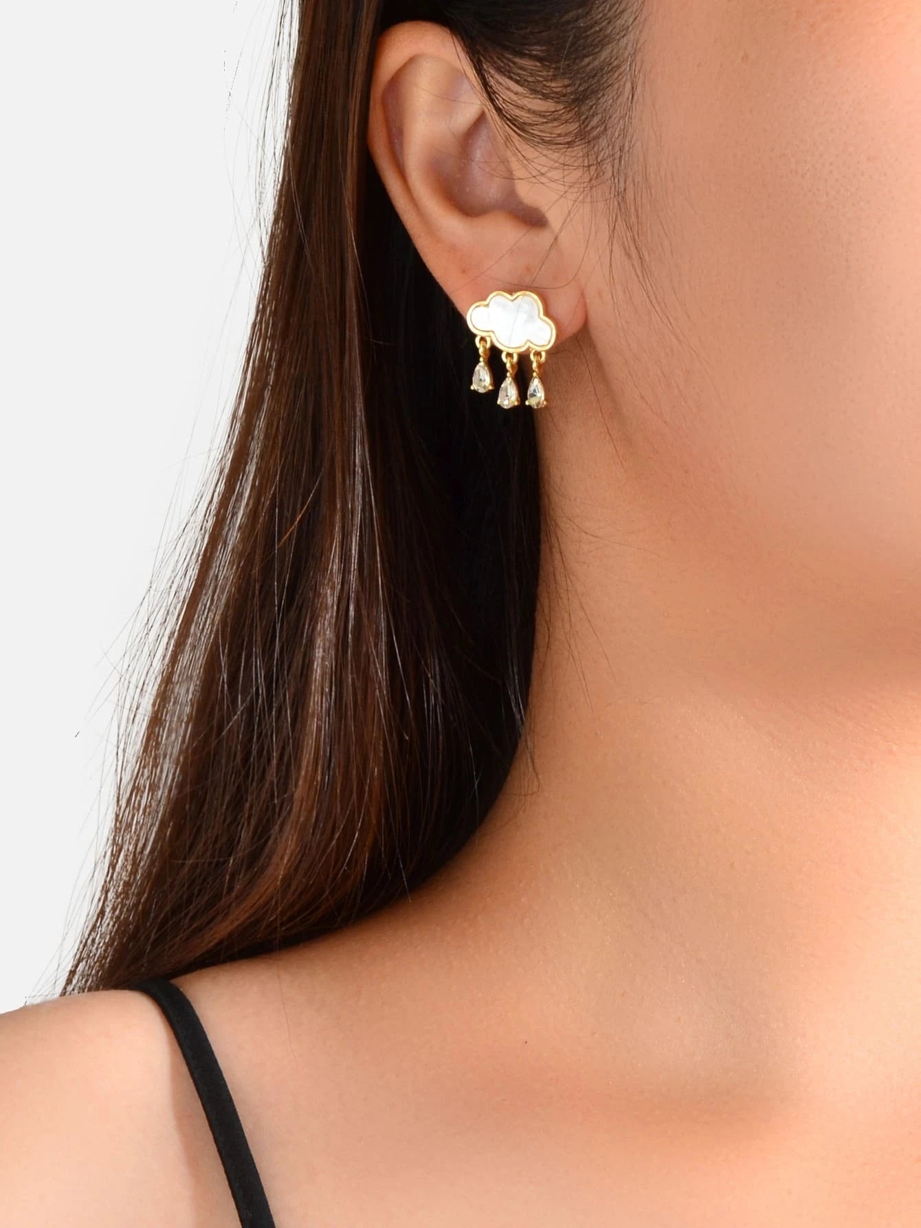 Designer Jewelry Clouds Shape Water Drop Charm Dangle Earrings Funny Women Gift-1