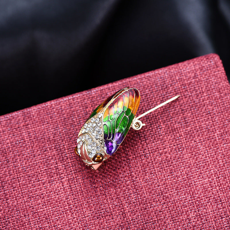 "Addie" Crystal Cicada Brooch