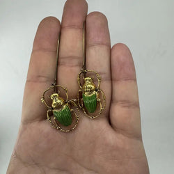 "Khepri" Scarab Beetle Earrings width=100 