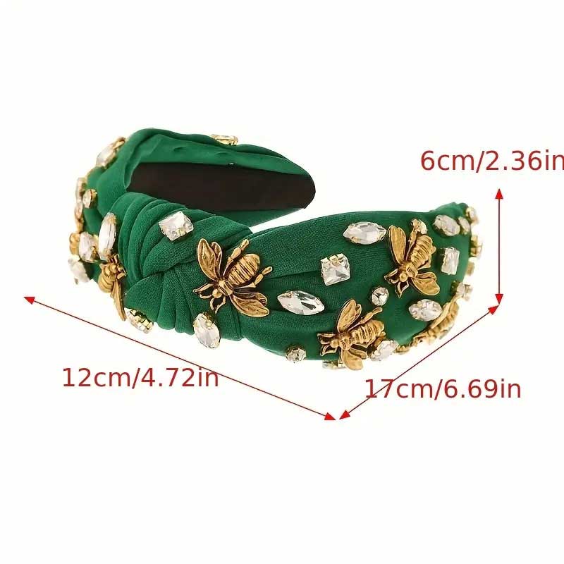 "Josephine" Bees and Rhinestones Headband