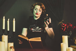 Witch Bible Fitted Tee in Black-3 width=100 
