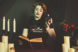 Witch Bible Fitted Tee in Black-3