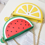summer new female bag PU leather women bag cute fruit packet chain Shoulder Messenger Bag orange watermelon Strawberry bag