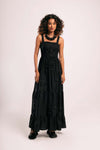 "Maxine" Black Crab Maxi Dress