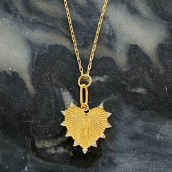 Clip Hanging Initial Heart Necklace-15 width=100 