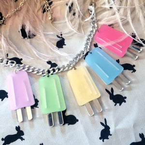 Pastel Ice Pop Popsicle Charm Necklace-3