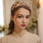 Creative Flower Leaf Bride Crown Wedding Tiara Alloy