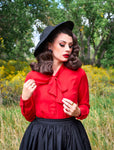 Helen Retro Blouse in Red-0