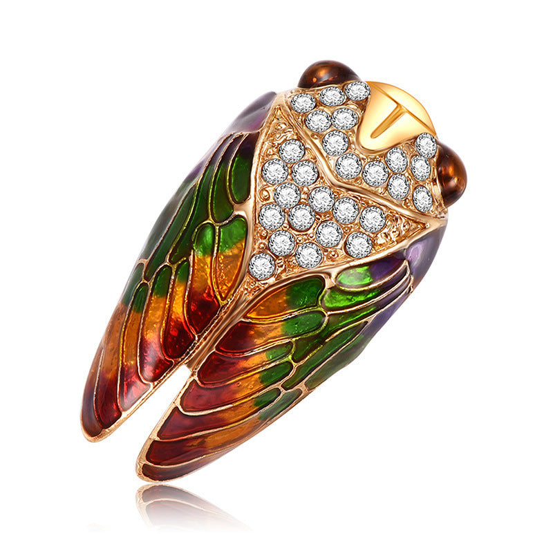 "Addie" Crystal Cicada Brooch