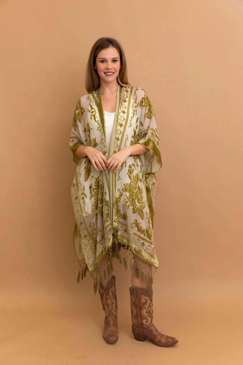 "Oriana" Tapestry Tassel Kimono  (pre-order)