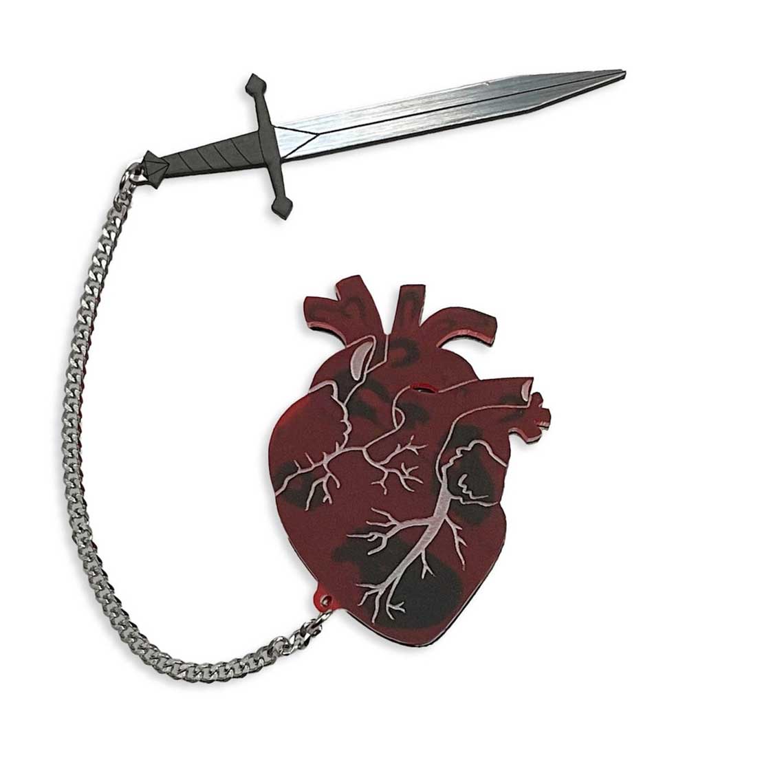 "Ravenna" Sword and Heart Brooch