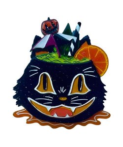 Black Magic Halloween Tiki Brooch by Carrie Hudson x Lipstick & Chrome-0 width=100 