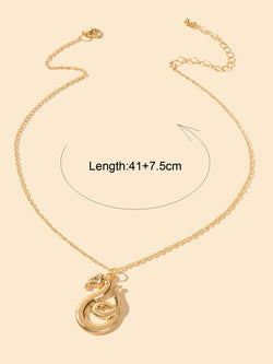 Hip Hop Punk Goth Gold Chain Snake Pendant Statement Necklace Ladies Jewellery-2 width=100 