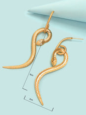 Designer Jewelry Punk Rock Stylish Gold Snake Pendant Pierced Statement Earrings-2 width=100 