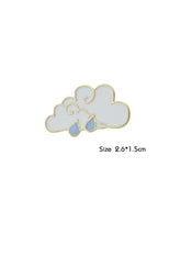 White Cloud Blue Raindrop Enamel Lapel Pin Brooch Backpack Badge Jewellery Gift-2 width=100 