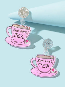 Personality Creative Acrylic Tea Cup Design Pendant Lightweight Earrings-2 width=100 