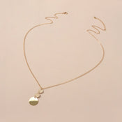 Unique Gold Chain Geometric Round Disc Minimalist Charm Necklace Trendy Jewelry-2 width=100 