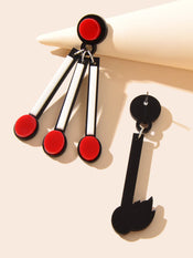 Asymmetrical Personality Accessories Red Acrylic Match Pendant Pierced Earrings-2 width=100 