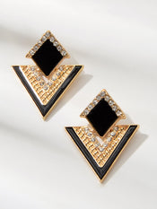 Costume Jewellery Rhinestone Enamel Triangle Geometric Stud Bridal Earrings Gift-2 width=100 