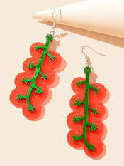 Red Acrylic Tomato Large Dangle Earrings Girl's Personality Creative Accessories-2 width=100 