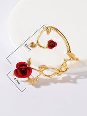 1 pc Retro Rose Flower Climbers Crawler Jacket Ear Cuff Wrap Clip Stud Earring-2 width=100 