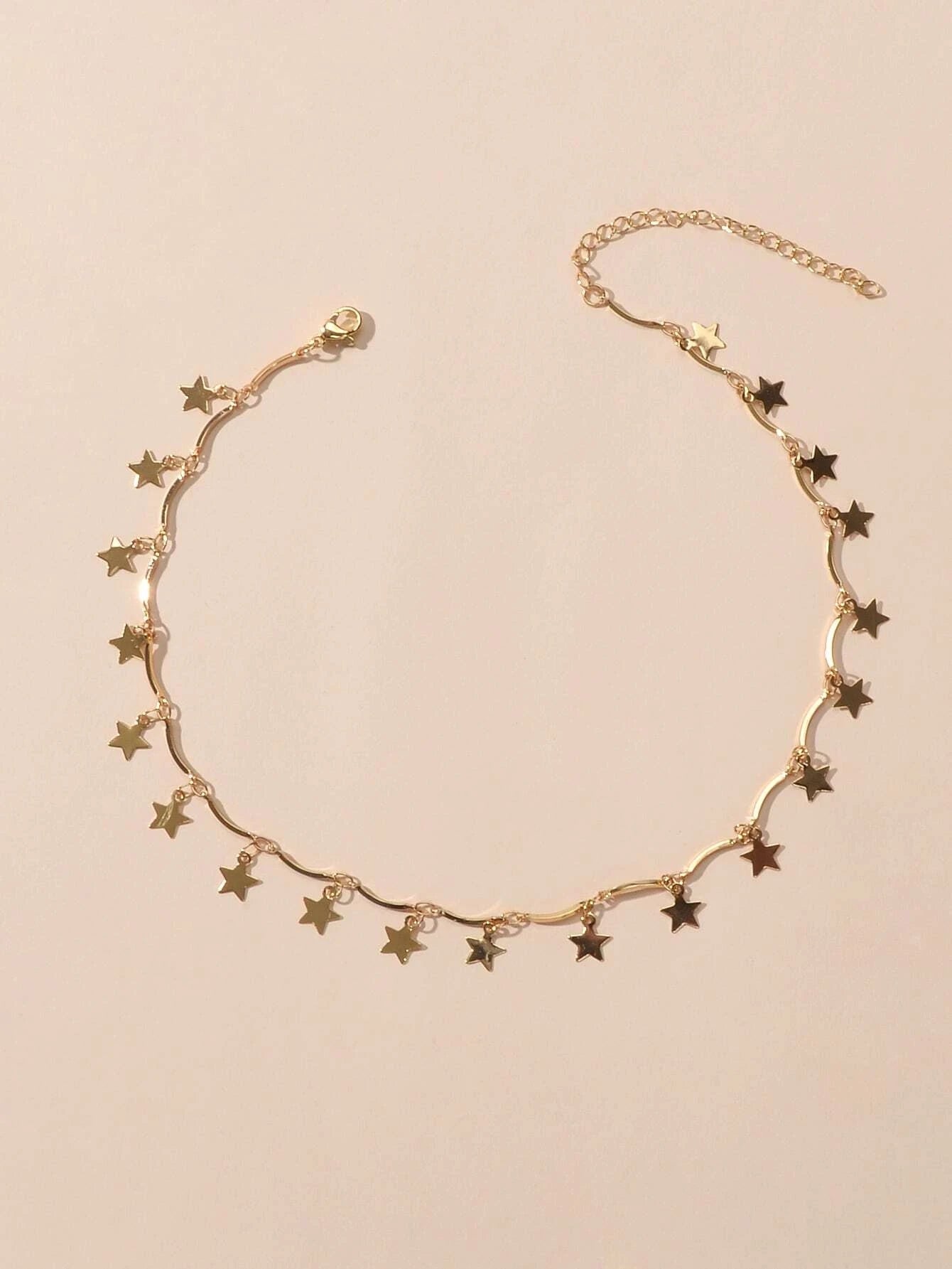 Perfect Wedding Engagement Jewellery set Star Charm Necklace Pearl Stud Earrings-2