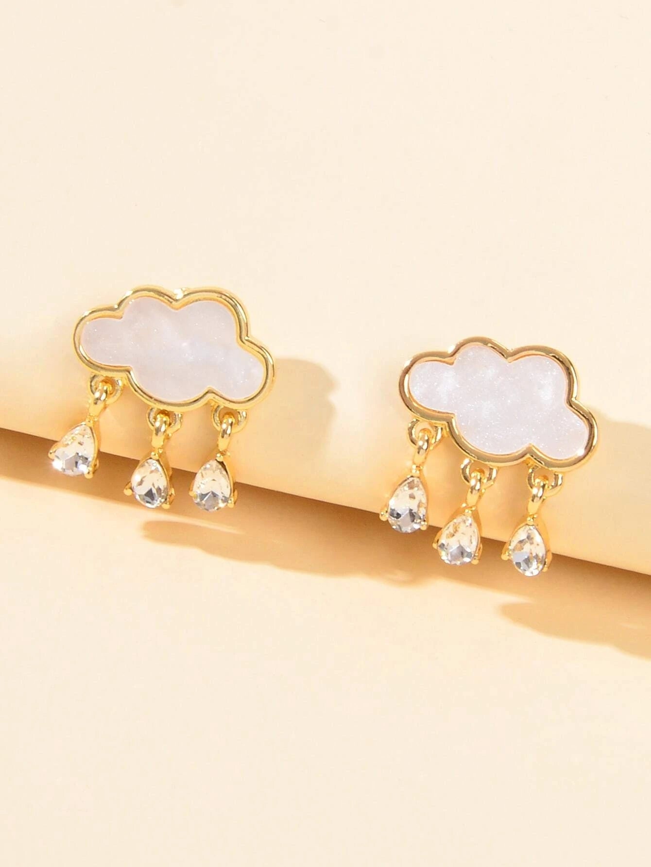 Designer Jewelry Clouds Shape Water Drop Charm Dangle Earrings Funny Women Gift-2