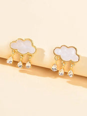 Designer Jewelry Clouds Shape Water Drop Charm Dangle Earrings Funny Women Gift-2 width=100 
