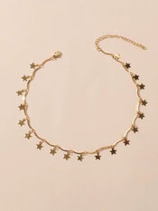 Jewellery set Fashion Gold Stars Charm Statement Necklace Triangle Stud Earrings-2 width=100 