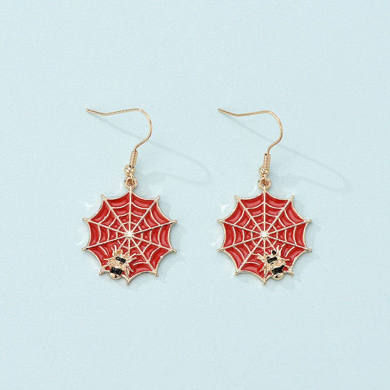 Spiderweb and Bee Earrings