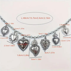 "Tamara" Silvery Hearts Necklace