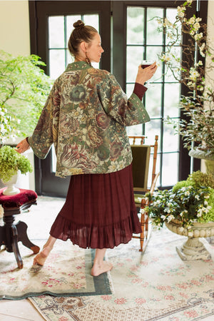 "Love Grows Wild" Fleece Cottage Cardigan Kimono Jacket