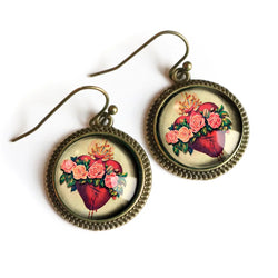 "Mary" Immaculate Heart Earrings width=100 