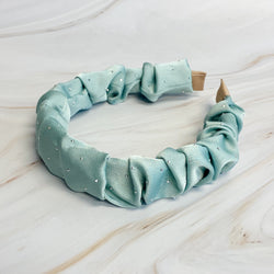 Scrunched Satin Jewel Dotted Headband-6 width=100 