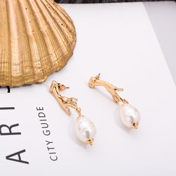 Daisy Baroque Pearl Earrings width=100 