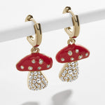 Mushroom oil drop diamond earrings
