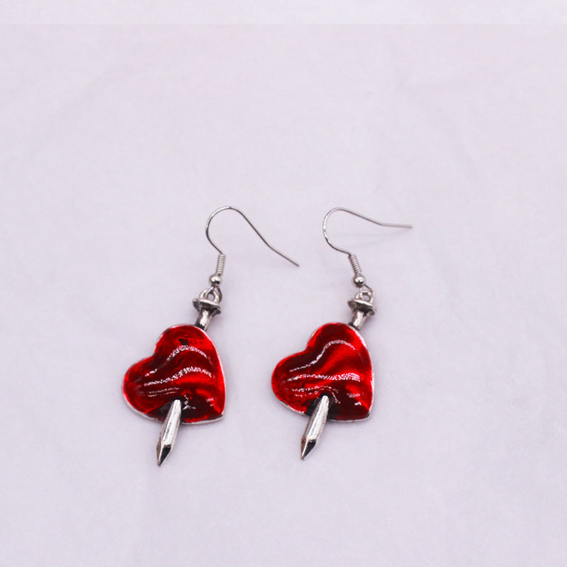 "Edith" Heart and Dagger Earrings